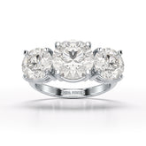 Round Lab Diamond Three Stone 6.07 CT Wedding Ring - Jama Jewels